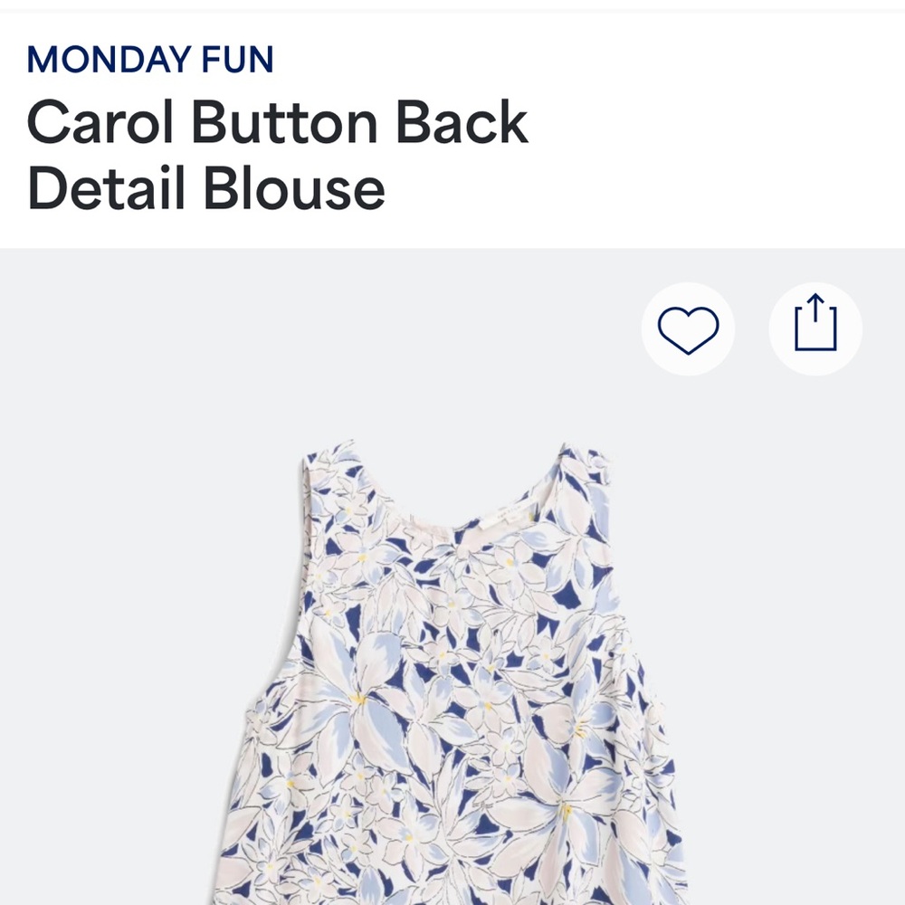 Monday Fun Button Back Blouse